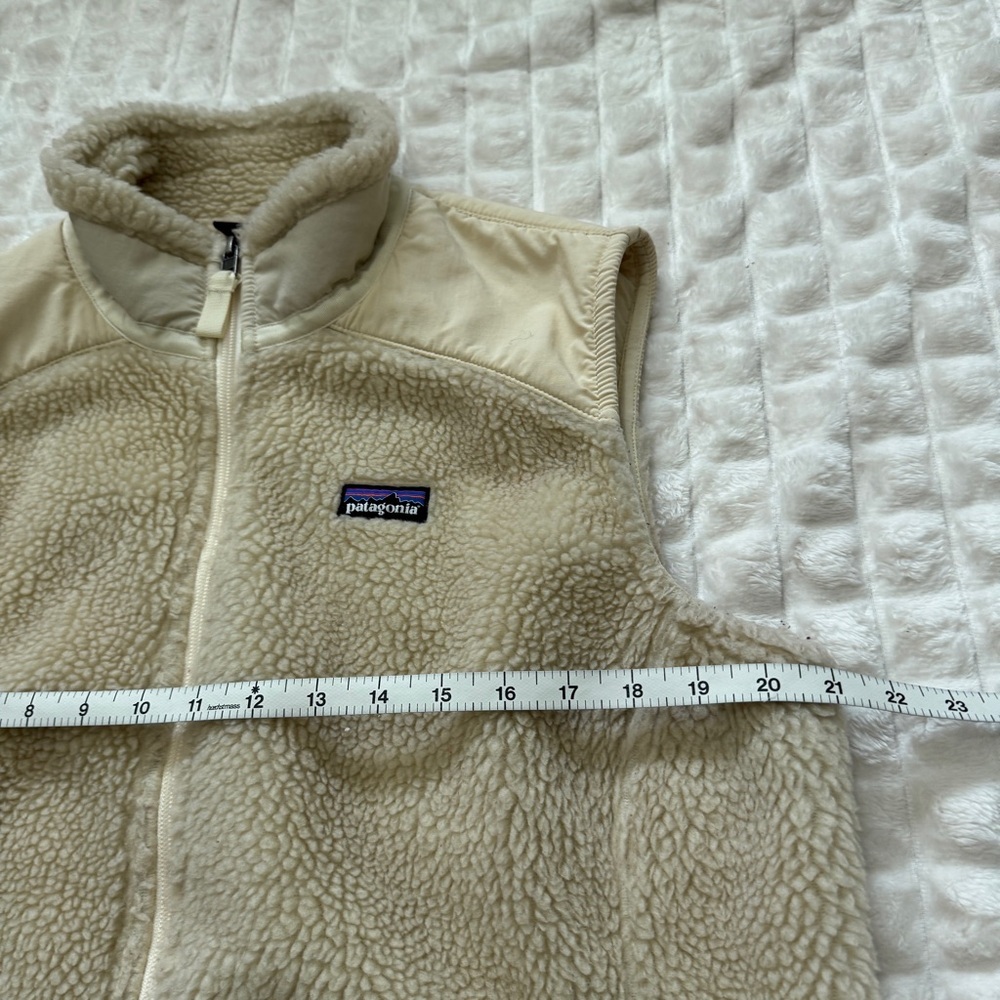 Patagonia XL Classic Retro X Cream Fleece Full Zip Vest - Picture 6 of 7
